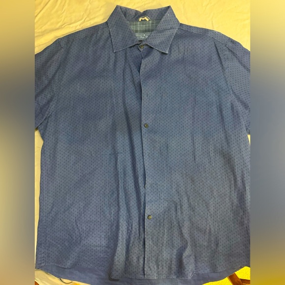Joseph Abboud Indigo Blue, Navy Blue W, Monochrome Pattern, Linen, XL - Picture 1 of 5